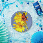 バタフライガーデン ペーパープレート (パーティー)