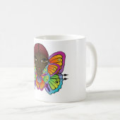 バタフライガールウィメンズタンクトップ コーヒーマグカップ (正面右)