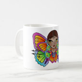 バタフライガールウィメンズタンクトップ コーヒーマグカップ (正面左)