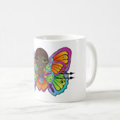 バタフライガールウィメンズタンクトップ コーヒーマグカップ (正面右)