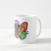 バタフライガールウィメンズタンクトップ コーヒーマグカップ (正面右)