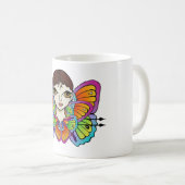 バタフライガールウィメンズタンクトップ コーヒーマグカップ (正面右)