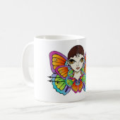 バタフライガールウィメンズタンクトップ コーヒーマグカップ (正面左)
