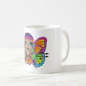 バタフライガールウィメンズタンクトップ コーヒーマグカップ (正面右)