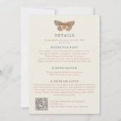 バタフライガールオールインワンベビーシャワー招待状 招待状 (裏面)