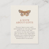 バタフライガールギフトレジストリ赤ちゃんシャワー エンクロージャーカード (裏面)