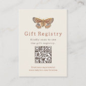 バタフライガールギフトレジストリ赤ちゃんシャワー エンクロージャーカード (正面)