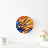 バタフライガールシュラルオリジナルファンタジーアート ラウンド壁時計 (ホーム)