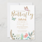 バタフライガールズの誕生日パーティー 招待状 (正面)