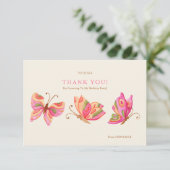 バタフライガールズバースデーパーティーサンキューカード (スタンド正面)