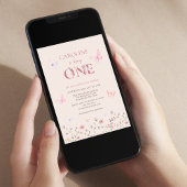 バタフライガールファースト誕生日 招待状