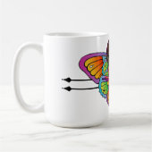 バタフライガールフラットサンキューカード コーヒーマグカップ (左)