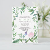 バタフライガールベビーシャワー招待状、ピンク 招待状 (スタンド正面)