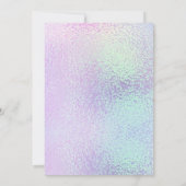 バタフライガールベビーシャワー金ゴールドグリッターピンク 招待状 (裏面)