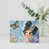 バタフライガールポストカード ポストカード (スタンド正面)