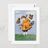 バタフライガールポストカード ポストカード (正面/裏面)