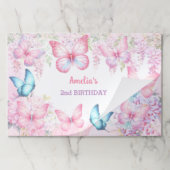 バタフライガール誕生日ティアウェイ紙ランチョンマット ペーパーパッド (折り畳み)