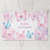 バタフライガール誕生日ティアウェイ紙ランチョンマット ペーパーパッド (正面)