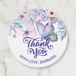 バタフライガール誕生日赤面フローラ フェイバータグ