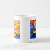 バタフライガール超リアルオリジナルファンタジーアート コーヒーマグカップ (中央)