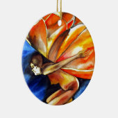 バタフライガール超リアルオリジナルファンタジーアート セラミックオーナメント (右)