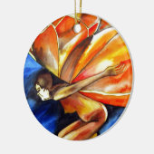 バタフライガール超リアルオリジナルファンタジーアート セラミックオーナメント (左)