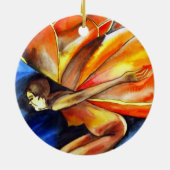 バタフライガール超リアルオリジナルファンタジーアート セラミックオーナメント (裏面)