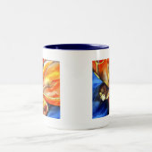 バタフライガール超リアルオリジナルファンタジーアート ツートーンマグカップ (中央)