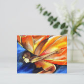 バタフライガール超リアルオリジナルファンタジーアート ポストカード (スタンド正面)