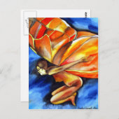 バタフライガール超リアルオリジナルファンタジーアート ポストカード (正面/裏面)