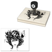 バタフライガール1A ラバースタンプ (押印)