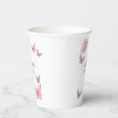 バタフライキスと誕生日ウィッシュ誕生日 紙コップ (右)