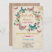 バタフライキスと誕生日祝いの招待状 招待状 (正面/裏面)
