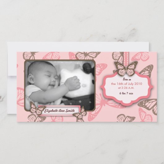 バタフライキスの写真カード 案内状 (正面)