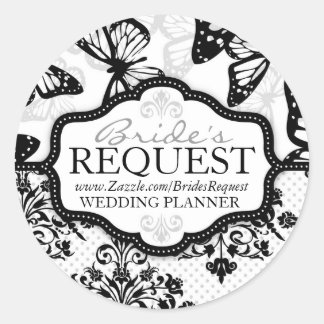 バタフライキスはっきりしたビジネスステッカー ラウンドシール