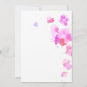 バタフライキスはっきりしたピンクシック赤ちゃんガールシャワー 招待状 (裏面)