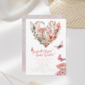 バタフライキスウッドランドベビーシャワー 招待状