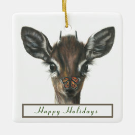 バタフライキスオーナメント セラミックオーナメント