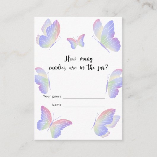 バタフライキスキャンディーの数 エンクロージャーカード (正面)