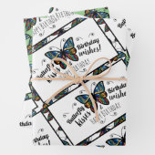 バタフライキスハッピーバースデー ラッピングペーパーシート (インサイチュ)