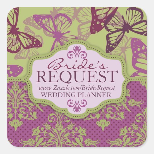 バタフライキスフリートビジネスステッカー2 スクエアシール (正面)