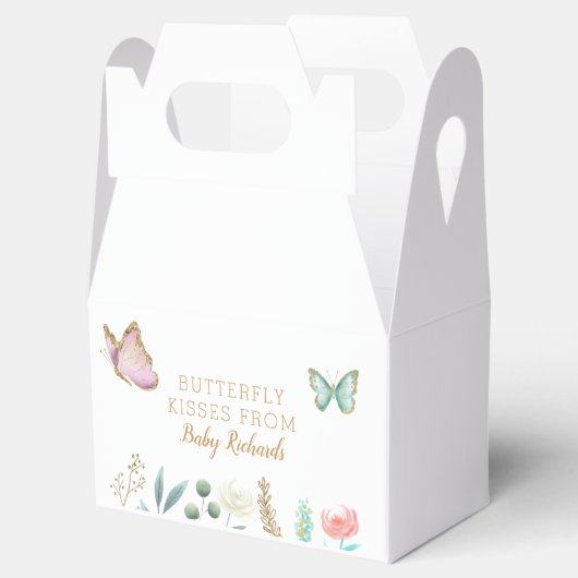 バタフライキスフローラベビーシャワー フェイバーボックス (オープン)