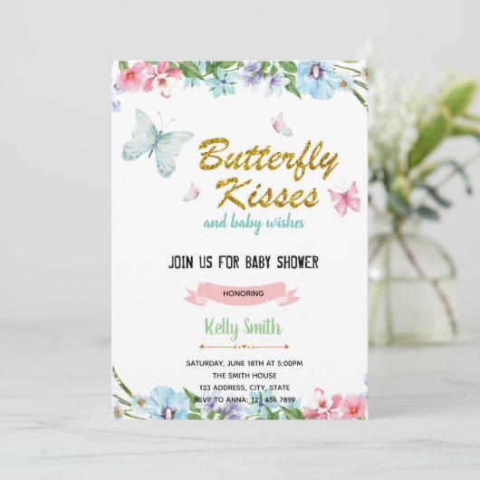 バタフライキスベビーが誕生日の招待を希望します 招待状 (スタンド正面)