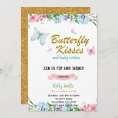 バタフライキスベビーが誕生日の招待を希望します 招待状 (正面/裏面)