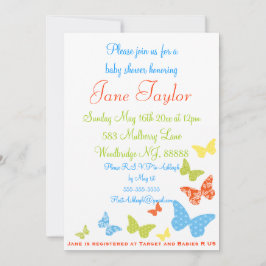 バタフライキスベビーシャワー招待状 招待状