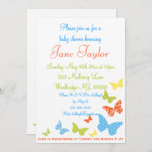 バタフライキスベビーシャワー招待状 招待状 (正面/裏面)