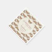 バタフライキスベビーシャワー紙 スタンダードカクテルナプキン (角)