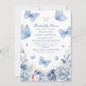 バタフライキスボーイベビーシャワー 招待状 (正面)