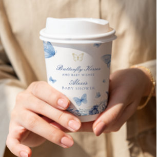 バタフライキスボーイベビーシャワー 紙コップ