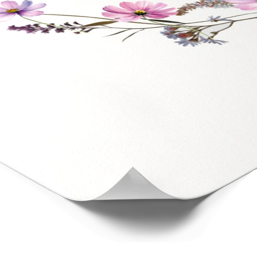 バタフライキスワイルドパープルベビーウェルカムポスター ポスター (角)